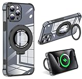 iPhone 15 Pro Max 用 ケース クリア MagSafe対応 丸型スタンド付き マグネット搭載 iphone 15 proma