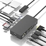 Microsoft Surface Dockingトリプルディスプレイ, 12 in 1 Surfaceドッキングステーション (4K HDMI*2+VGA) Surface Pro 9/8/X/7/6/5/4/3, Surface Laptop 5/4/3/2/1, Surface Laptop Go 3/2/1, Surface Book対応