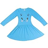 Ochine 女の子 長袖 猫柄 ワンピース ドレス ガールズ 女児 かわいいワンピ 春夏 子供洋服 誕生日 入学式 子供の日 三五七 遊園地 演奏会に