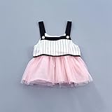 女の子の服 チュールワンピース キャミソールスカート Pojour 1-6歳キッズ用 子供かわいいドレス 綿 通気 ピンク(70cm)