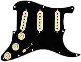 純正品◆ Fender Custom Shop Texas Special Stratocaster 配線済ピックガード Black◆ ストラト用Pre-Wired SSS 11穴 [並行輸入品]