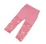 Plus Nao(プラスナオ) 子供用 レギンス スパッツ 七分丈 花柄レース 可愛い キャンディカラー キッズ ジュニア 女の子 レギパン 100 110 120 130 140 M ブラック