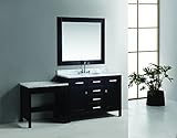 Design Element London 48" Single Sink Vanity Set in Espresso Finish with Make-up table in Espresso [