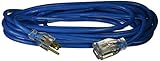 Coleman Cable 2627 14/3 Outdoor Extension Cord with Lighted Ends Cold-Flex Weather-Proof Blue, 25-Fo