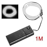 ネオンライト，SODIAL(R)白のフレキシブルELワイヤーネオンライト1M　ダンスパーティー装飾品＋コントローラー