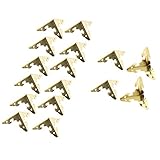 uxcell コーナーガード コーナー金具 コーナープロテクター メタルケース ブラケット プロテクター ガード ボックス 家具 テーブル エッジ コーナー ゴールドトーン 16個入り w スクリュー