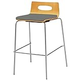 オリバー ダイニング ハイカウンターチェア スチール 布 ナチュラル×ミディアムグレー (S・CS-147・NB・ST+CF-06R)