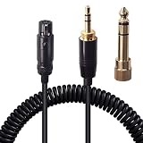 兼容AKG Q701 K712 K702 K240S K240MKII K141 K171 K181 K271 K271S K271MKII K241 K175 K275ヘッドセットのK240巻線型オーディオラインミニカノン3 Pin〜3.5mmおよび6.35mmアダプタ交換