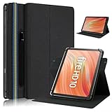 Doo Fire HD10 / HD10 Plus 2023用 縦置きケース 2023年発売 第13世代 fire hd10 手帳型ケース Pencilホルダ付き 360度回転 角度調整可 取っ手付き PUレザー Fire HD 10 /Fire HD 10 Plus タブレット カバー（ブラック）