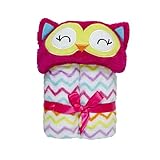 Baby Grear Baby Girls Velboa Plush Hooded Animal Buddy Character Full Expanding Blanket With Gift Wr