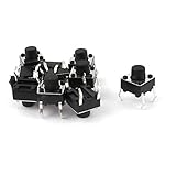 uxcell　タクトスイッチ　押しボタンスイッチ　PCBマウント　瞬間的　4ピン　6x6x6mm　10個入り