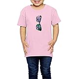 Ariesシャツ 2歳～６歳子どもＴシャツ眼鏡 騙し絵 アジサイ サングラス ジュニアＴシャツ キッズＴシャツ ピンク 5-6 Toddler