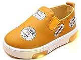 (ラクエスト) Laquest 光る 靴 ベビー キッズ 子供用 スリッポン フェイクレザー 柔らか 軽量 男女 幼児 シューズ (25/15.5㎝, マスタード)