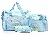4pcs Baby Diaper Nappy Changing Bag Multi-functional Waterproof Mummy Shoulder Bag Bottle Holder Tra