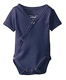 L'ovedbaby ラブドベビー  前開き 半袖 ボディスーツ ロンパース  3-6ヶ月用 NAVY オーガニックコットン OR338