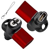 ガーミン用変換アダプター Shokz USB Type-C用変換アダプター 2 in 1変換アダプターVenu 3/ Approach s70 Fenixシリーズなど汎用USB-C to Shokz 充電ケーブル に対応 変換アダプター 、ShokzOpenRun (旧AfterShokz) / Aftershokz Aeropex など骨伝導イヤホン との互換性ありレッド