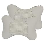 2個の車の骨形のネック休息サポートクッションパッドグレー