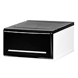 日本製 収納ボックス 引き出し インテリアチェストクラシック (35cm幅 1段, ブラック)