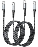 SUNGUY USB Type C ケーブル 1.5M 【2本組】 PD対応 60W 急速充電 USB C to USB C ケーブル Type C to C USB2.0高速データ転送 iPhone17/16/15シリーズ、Galaxy S25/S24、iPad Pro/iPad air/MacBook Air/MacBook Proなどのタイプｃ機種に対応 1.5m グレー