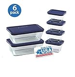 Pyrex Storage 12-Piece Set, Clear with Blue Lids (12 Piece Set) by Pyrex [並行輸入品]