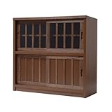 日本製(大川) 天然木桐材 うづくり仕上げ茶たんす高さ87 ライトブラウン 1895