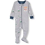 THE CHILDREN'S PLACE(ザ・チルドレンズプレイス) スノーマン スプリット-プリント フッテッド ストレチェ ヘザーグレー スリープウェア 9～12ヶ月【並行輸入】