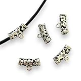 とんぼ玉 R2M 紐パーツ 金具 21mm 5個 カン付き ネックレス チャーム ハンドメイド アクセサリ-パーツ シルバー