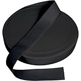 AZNABLE 平ゴム 25mm 黒 幅広 ゴム紐 厚め ウエストゴム 交換 裁縫 手芸 全長 40m (25mm, 黒)