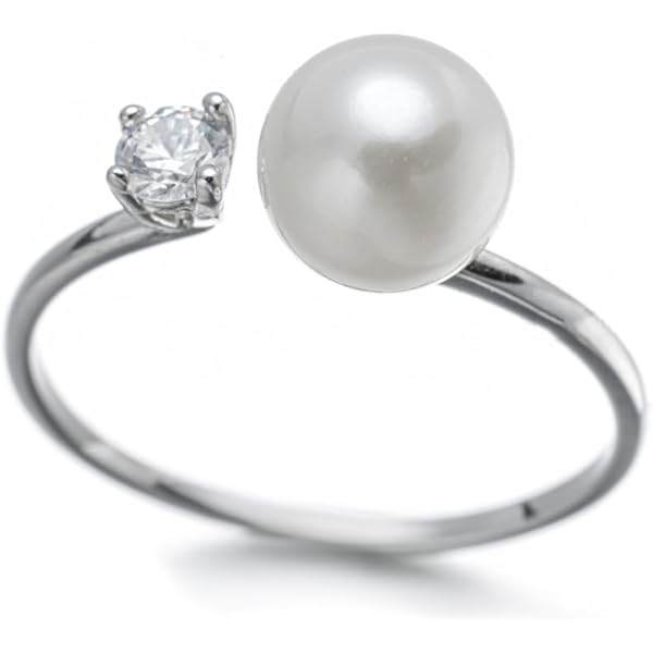 Amazon | 【LM LULU Jewelry】 淡水パール 3連リング ホワイト（形状
