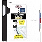(White) - Five Star Advance Spiral Notebook, 5 Subject, College Ruled, White (73154)