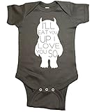 Where the Wild Things Are Baby One Piece " Love You So "ボディスーツ カラー: ブラック