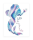 Let 's Be Mermaids、印刷印刷、マーメイド、マーメイド壁サインで、子供赤ちゃん保育園壁飾り用寝室装飾キッズポスター引用フォト、マーメイド装飾壁、マーメイドシルエット 16x20 PRI