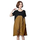 CXYP 夏ワンピース　授乳服 産前 産後 妊婦用 授乳口付 フリーサイズ (XL, オーグル)