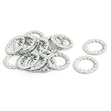 uxcell ロックワッシャー 16mm内径 炭素鋼 亜鉛メッキ 内部鋸歯状 20個入り