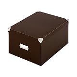 ぼん家具 ふた付き収納ボックス XLサイズ 約幅31×奥行40×高さ21cm カラーボックス整理 折りたたみ ショコラブラウン