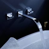 Greenspring壁マウント2つハンドルウォーターフォールBathtub Faucet Spa注ぎ口、クローム仕上げ