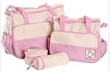 just4baby 5pcs Baby Nappy Changing Bags Set in Pink by just4baby