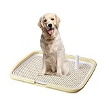 BEYOURCHOI 犬 トイレトレー 犬 トイレ 65X50CM 特大 犬 トイレトレー 飛び跳ね防止 ステップ しつけ トイレトレーニング 犬用トレイボックス屋内/屋外 高さ6.5CM (イエロー)