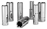 Powerbuilt 640050 3/8-Inch Drive SAE Deep Socket Set, 7-Piece [並行輸入品]