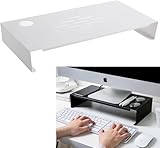 【Hangkaibh】 モニター台 パソコン台 卓上 炭素鋼 モニタースタンド パソコン台 机上台 組み立ては不要です モニター 台 ノートパソコン 台 ディスプレイ 台 パソコンだい 台 卓上 大きい 白