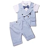 dizoon（ディゾン）ベビー キッズ 子供服 フォーマル 男の子 カバーオール ロンパース セレモニー 結婚式 誕生日 80 90 100 110cm (90cm, ブルーギンガム)