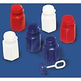 Amscan Star Spangled 4th of July Party Patriotic Bubble Bottle (24 Piece) Red/White/Blue 4.6 x 7.3 [