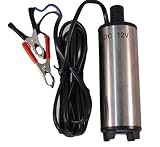 12V 水中ポンプ ステンレス 30L/分 小型 バッテリークランプ 錆に強い ON OFF スイッチ コード長 3m