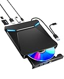 DVDドライブ 外付け 『2025革新高速版・6In1新モデル』 外付けDVDドライブ USB3.0＆Type-C両接続 CD/DVDプレーヤー 薄型 高速処理 軽量 静音 CD DVDドライブ 外付け TFカード/SDカード/CD/DVD取り込み/書き込み可能 Windows 7-11 OS/Mac OS対応 日本語取扱書付き（ブラック）