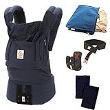 Ergobaby SG新仕様 【日本正規品保証　日本限定ベビーウエストベルト付】 エルゴベビー ベビーキャリア ネイビーミッドナイト スペシャルセット（よだれパッド＋収納ポーチ付き）