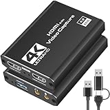 4Kキャプチャーボード Switch対応 4K パススルー 機能を搭載しています 4K 30Hz ビデオキャプチャー USB3.0高速伝送 低遅延 ゲーム実況生配信ライブ、ビデオ会議録画、リアルタイムストリーミング 画面共有 PS5/PS4/Xbox/Wiuに対応 Mac/Windows 11/ Linux/Androidに適用