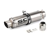 Willthinleye バイクサイレンサー スリップオンマフラー バイクサイレンサー 汎用 50.8mm オートバイ チタンカラー
