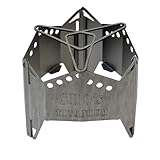 笑's チタン製 アルコールストーブ用 風防兼ゴトク H-75ti, 軽量 32g, 高さ75mm, コンパクト収納, アウトドア, 登山, エバニュー, EBY254, ウィンドスクリーン, 日本製, 工場直売, FACTRY PRIDE, titanium, ローインパクト