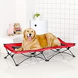 犬　ベッド　犬用　ドッグコット　折りたたみ　ポップアップ　キャンプ　ペットベッド　猫　マット　夏用　犬用べッド　ハンモック　クッション　洗える　犬ベッド　大型犬　脚付き　アウトドア　地面から離れ　L-120*62*25CM