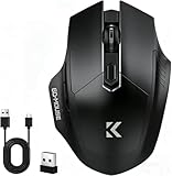 【2026革新】マウス 無線 Bluetooth5.2 静音 ワイヤレスマウス（戻る/進むボタン搭載） 瞬時接続 高感度 ブルートゥース 2.4GHz 3段階DPI切替 ゲーミングマウス 光学式 高耐久性 Mac/Windows/Surface/PC/Macbookに対応 (black)